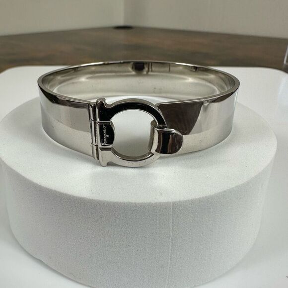 Salvatore Ferragamo Gancini Silver Tone Bracelet - Picture 1 of 7